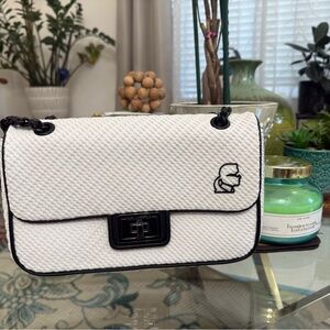 Karl Lagerfeld White Quilted Shoulder/Crossbody Bag